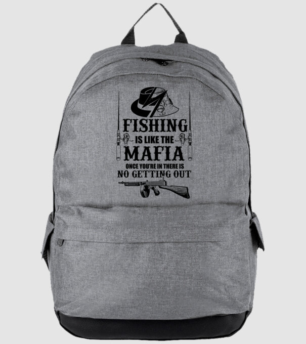 Fishing is like mafia model gri pe tricou
