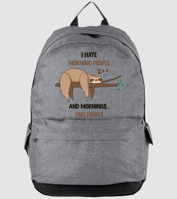 I Hate morning people and mornings and people leneș model gri pe tricou