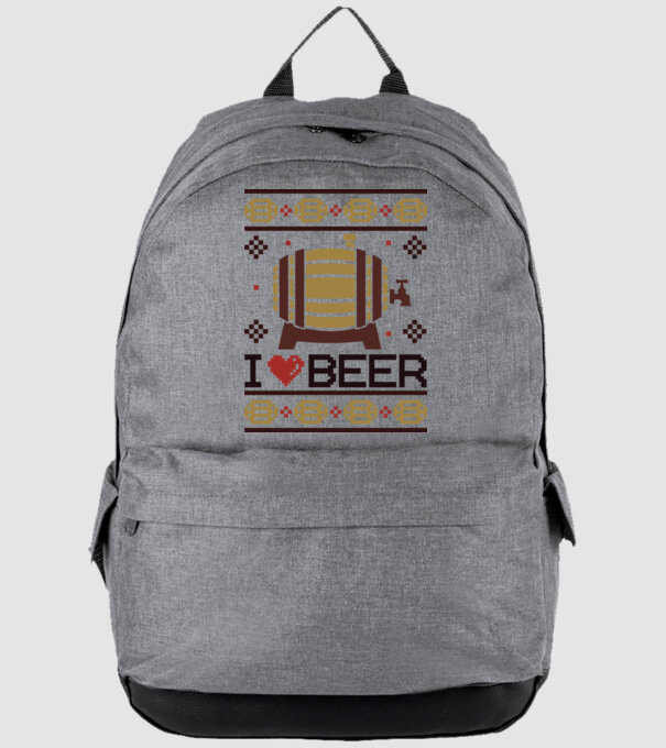 I love beer ugly sweater model gri pe tricou