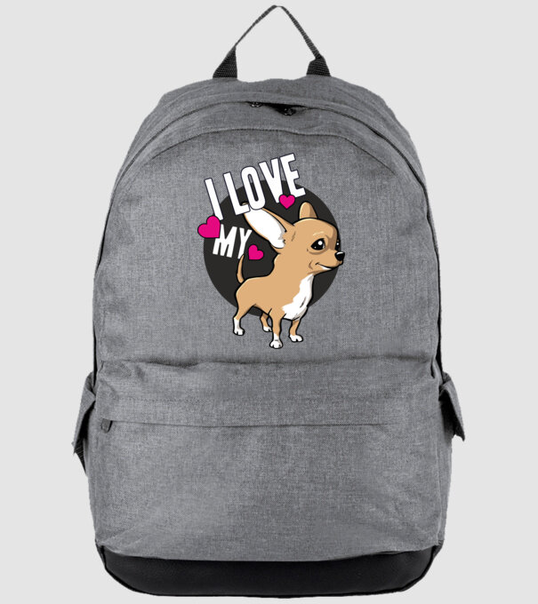 I love my Chihuahua model gri pe tricou