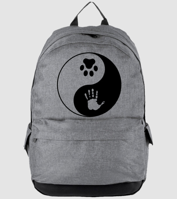 Yin-Yang Dog model gri pe tricou