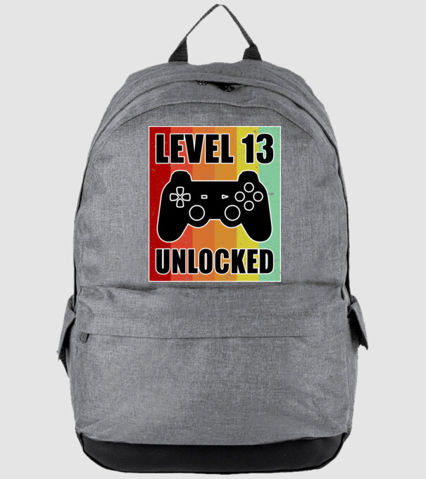 level 13 unlocked retro gamer model gri pe tricou