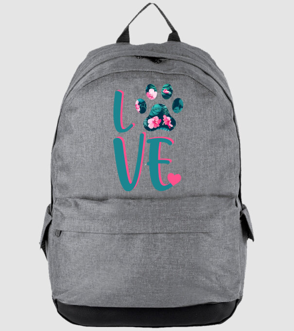 LOVE CÂINI model gri pe tricou