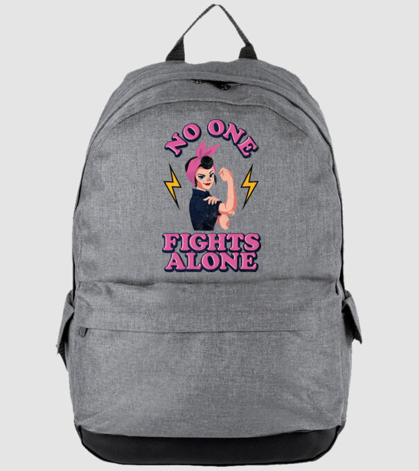No one fights alone pinup texture model gri pe tricou