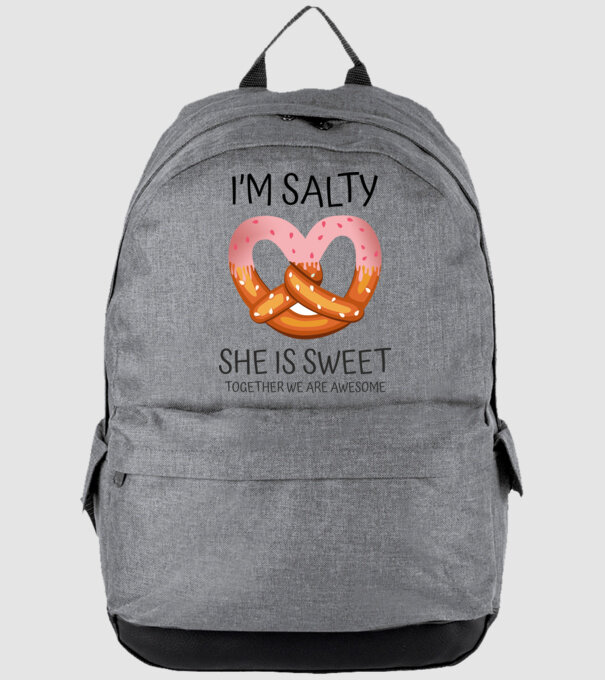 'I''m Salty She is sweet' model gri pe tricou