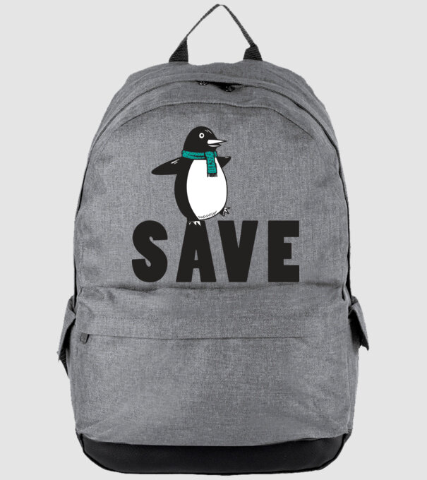 Save penguin model gri pe tricou