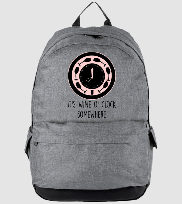 Wine o clock model gri pe tricou