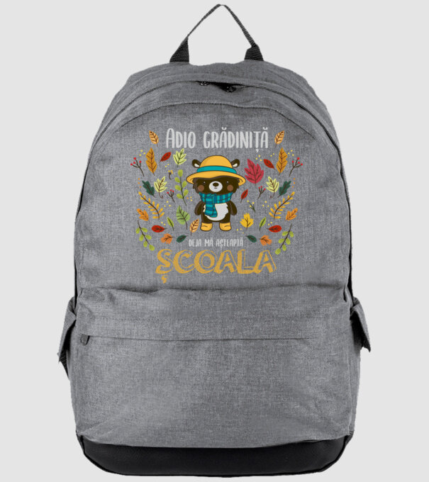 Adio grădiniță, acum sunt deja școlar model gri pe tricou