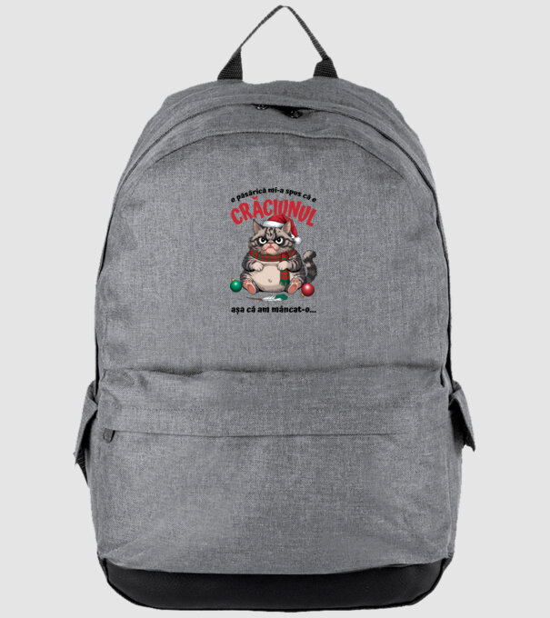 Am mâncat pasărea Crăciun pisică Alb model gri pe tricou