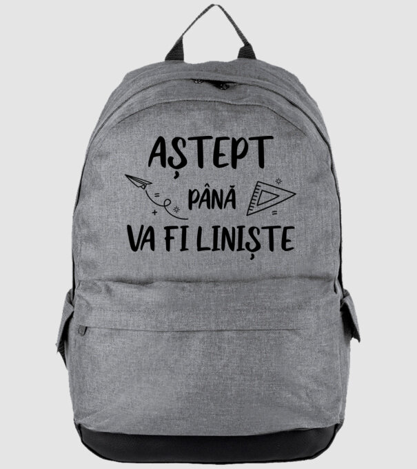 Aștept până va fi liniște model gri pe tricou