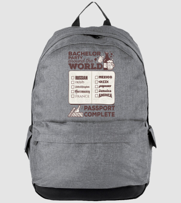 Bachelor Party World tour model gri pe tricou