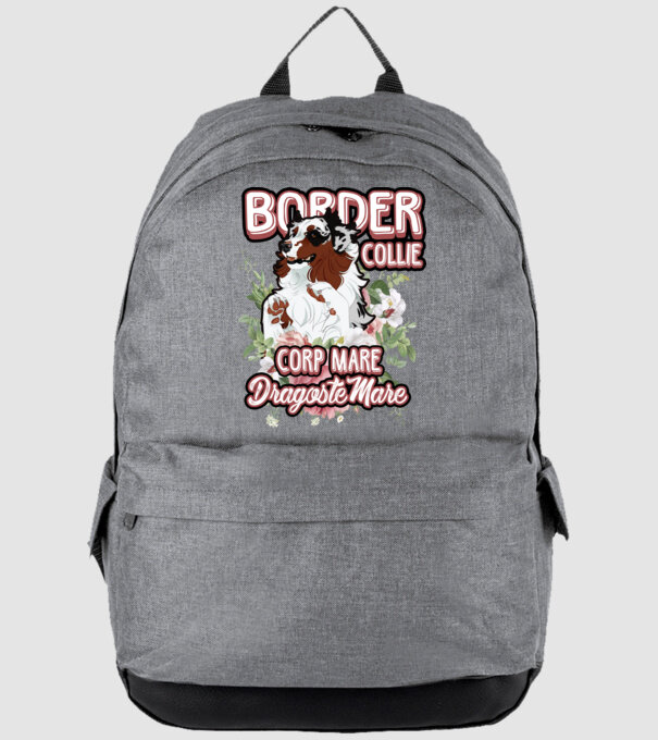 border collie - multă blană multă dragoste model gri pe tricou