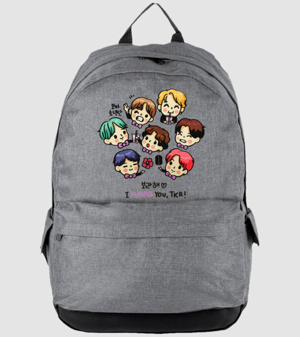 BTS chibi model gri pe tricou