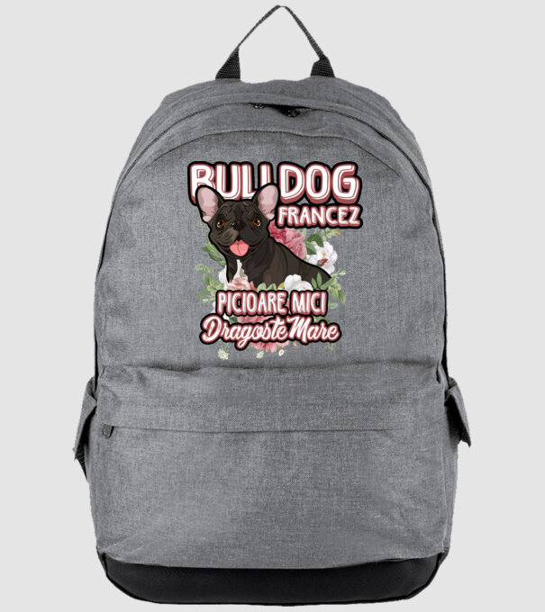 bulldog francez - picioare mici dragoste mare model gri pe tricou
