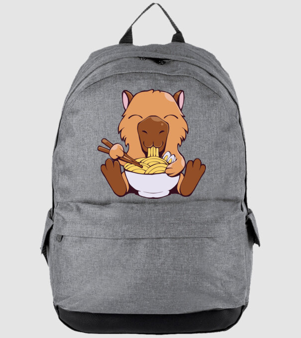Capibară Ramen model gri pe tricou