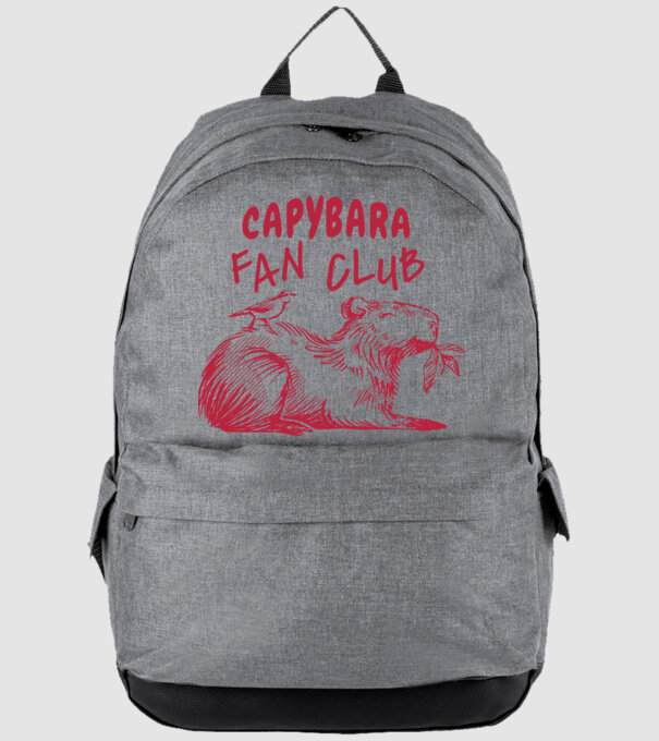 Capybara fan club model gri pe tricou