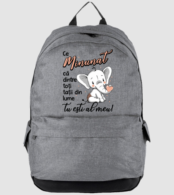 Ce minunat că dintre toți tații din lume, tu ești al meu! model gri pe tricou