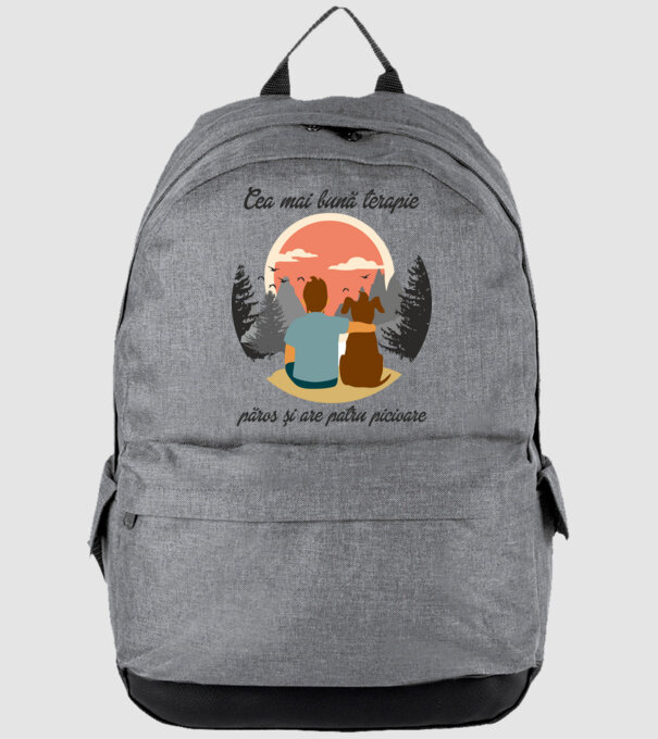 cea mai bună terapie - păros și are patru picioare model gri pe tricou