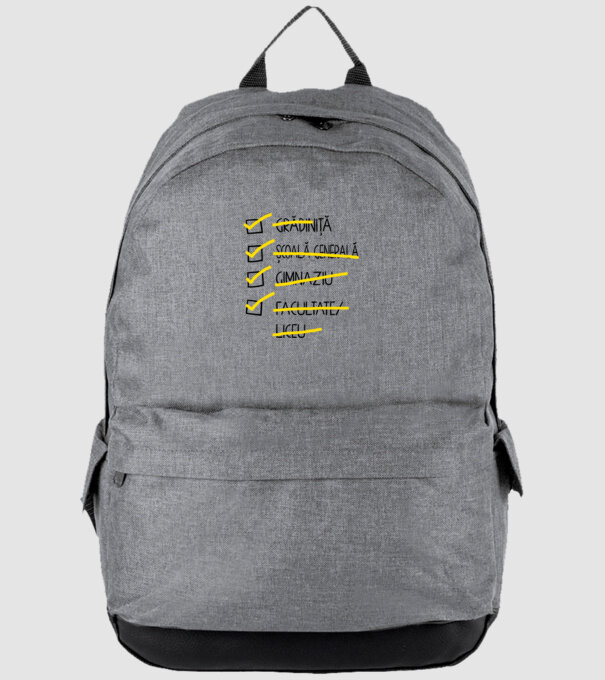 Cheklist educație - Facultate alb model gri pe tricou