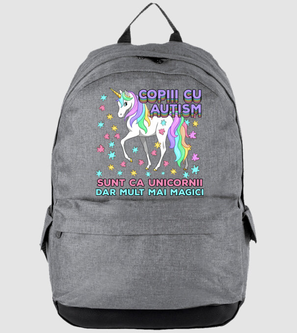 Copiii cu autism sunt ca unicornii, dar mult mai magici model gri pe tricou