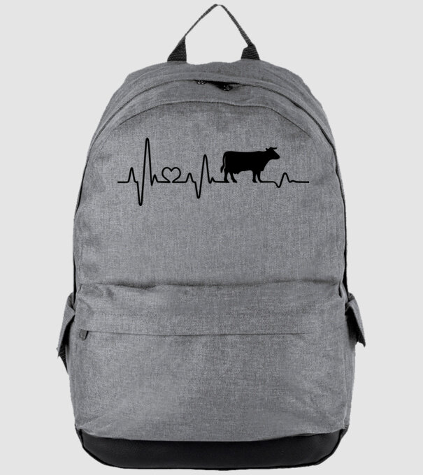 Cow Heartbeat model gri pe tricou