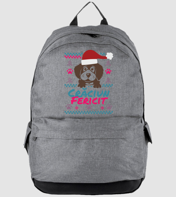 Crăciun Fericit câine model gri pe tricou