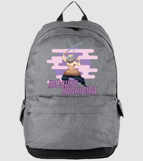 Demon Slayer Inosuke model gri pe tricou