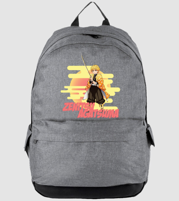 Demon Slayer Zenitsu model gri pe tricou