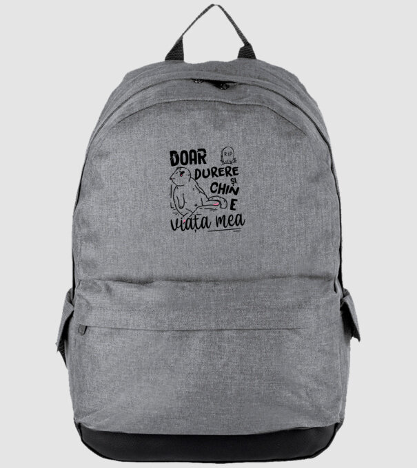 Doar durere și chin e viața mea model gri pe tricou