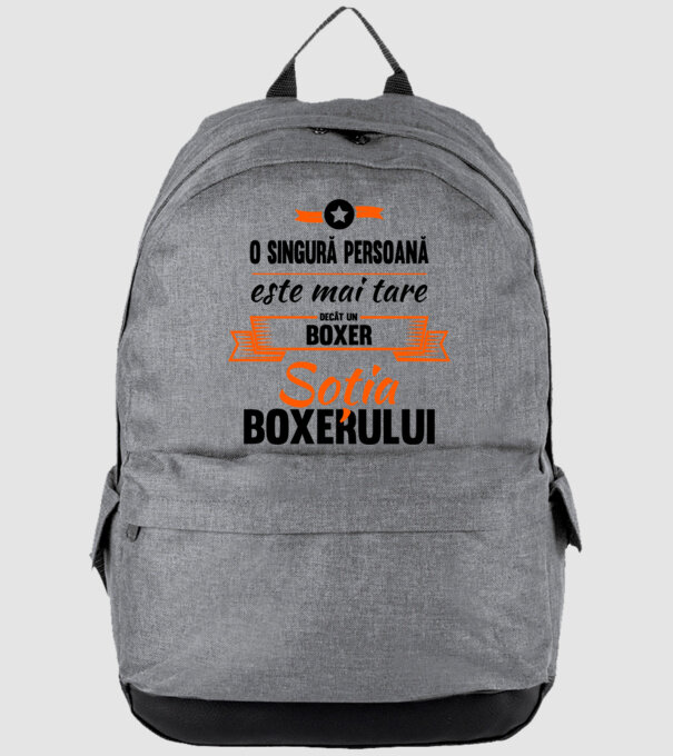 doar o persoană este mai tare decât un boxer, soția boxerului model gri pe tricou