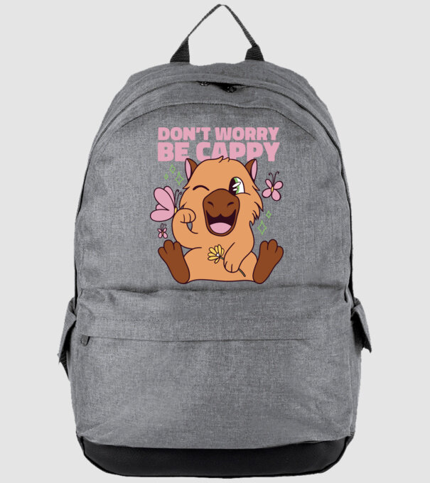 Don't worry be cappy - capibară model gri pe tricou
