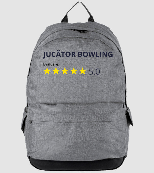 evaluare: jucător bowling de 5 stele model gri pe tricou