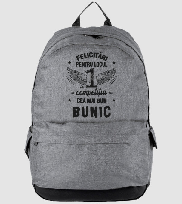 Felicitări pentru locul 1 în competiția Cel mai bun bunic! model gri pe tricou