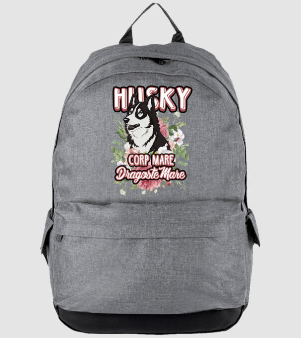 husky - corp mare, dragoste mare model gri pe tricou