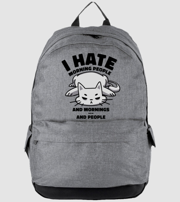 I hate morning people antisocial cat model gri pe tricou
