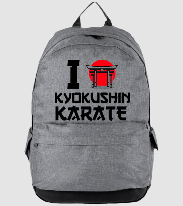 I love Kyokushin Karate model gri pe tricou