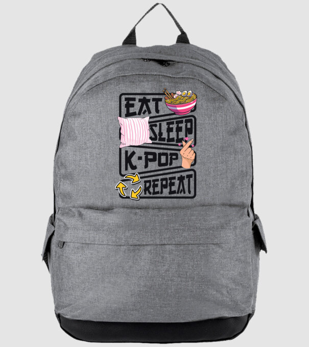 K-POP EAT SLEEP model gri pe tricou