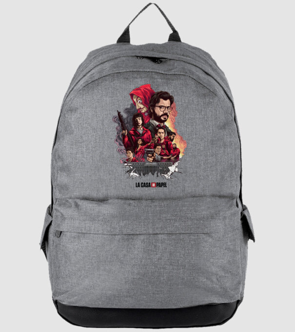 la casa de papel poster theme model gri pe tricou