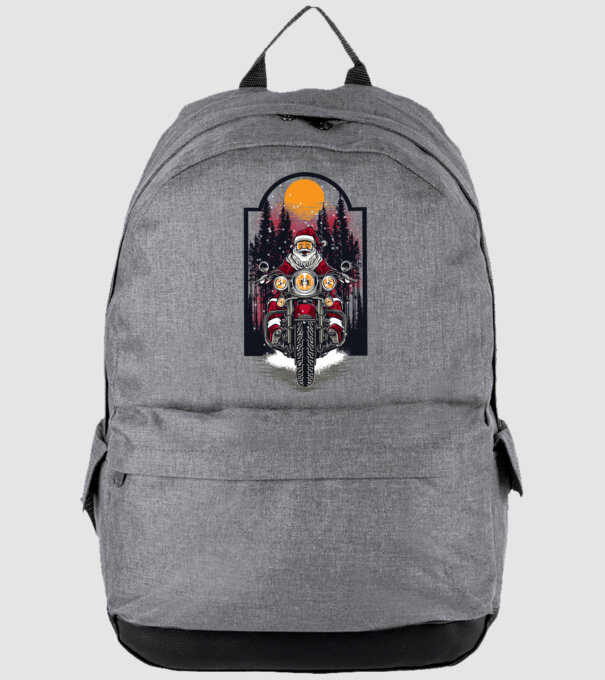 Motor santa model gri pe tricou
