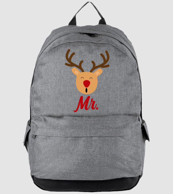 Mr. Reindeer Christmas couple model gri pe tricou