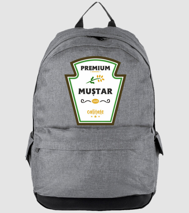 muștar premium - calitate model gri pe tricou