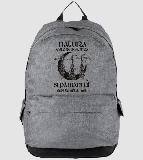 Natura este religia mea model gri pe tricou