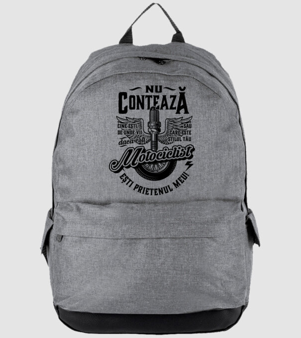 Nu contează cine ești, de unde vii sau care este stilul tău, dacă ești motociclist ești prietenul meu! model gri pe tricou