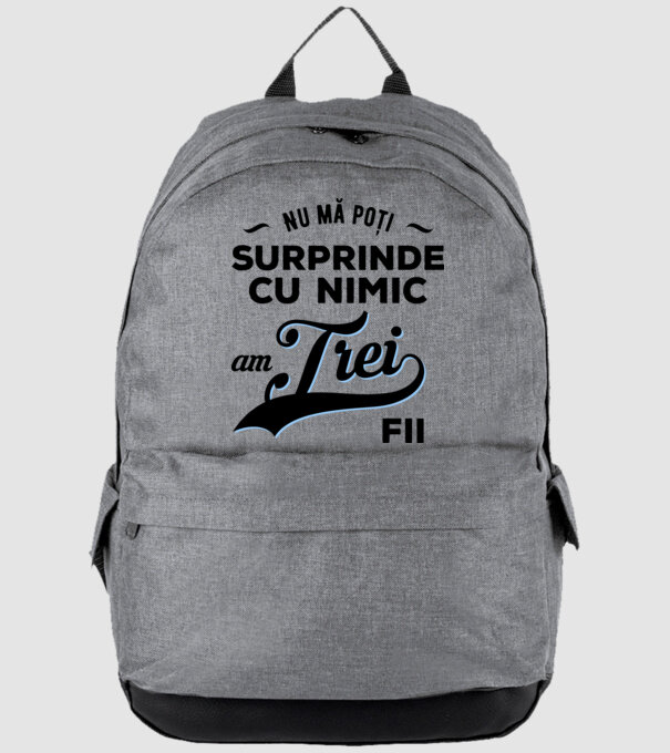 Nu mă poți surprinde cu nimic, am trei fii model gri pe tricou