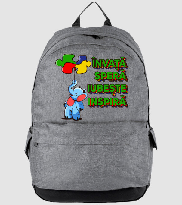Învață, speră, iubește, inspiră model gri pe tricou