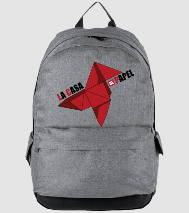 origami la casa de papel white model gri pe tricou