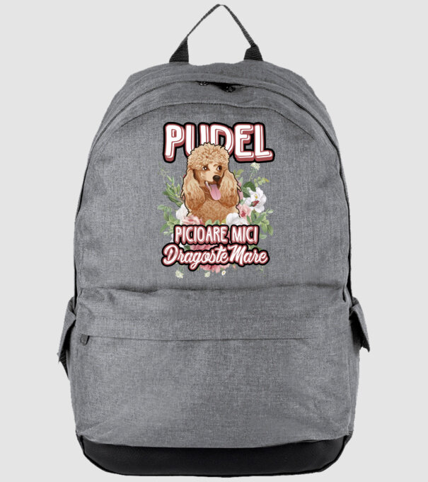 Pudel picioare mici dragoste mare model gri pe tricou