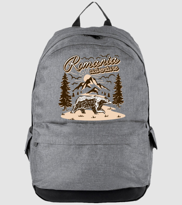 Romania bear adventure model gri pe tricou
