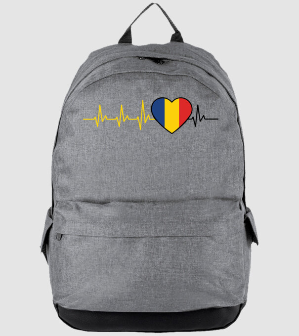 România heartbeat model gri pe tricou