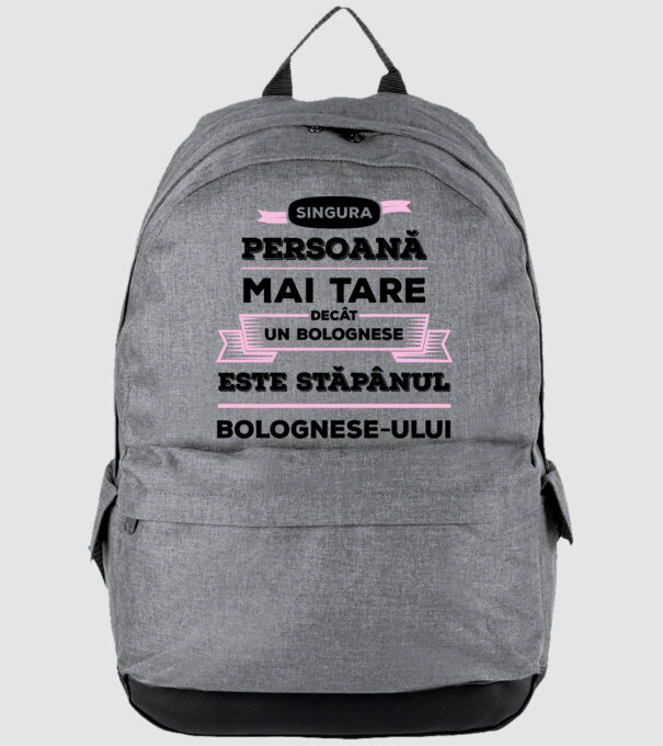 singura persoană mai tare decât un bolognese este stăpânul bolognese-ului model gri pe tricou